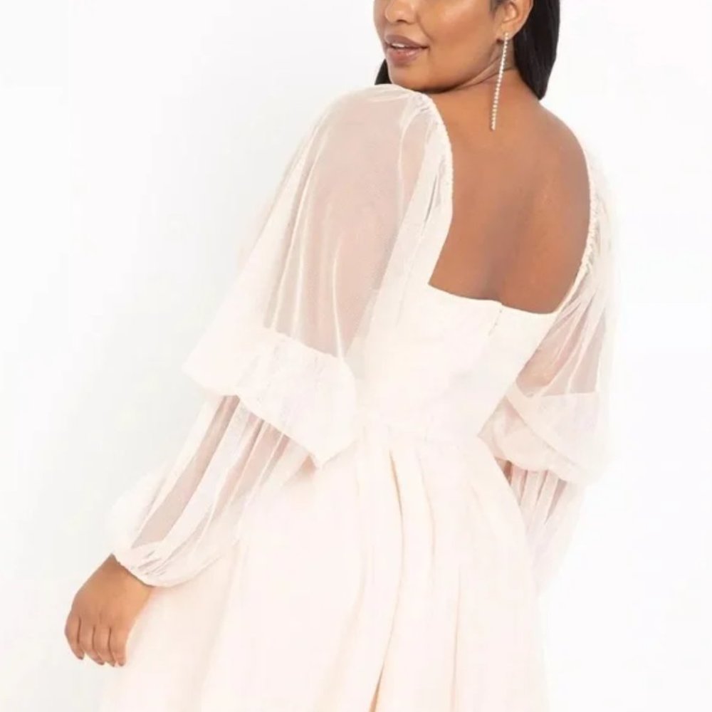 Eloquii Blush Pink Midi Tulle Dress - Picture 3 of 12